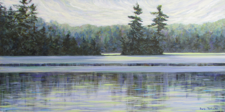 Blueberry Island  15 x 30, Acrylic Sold